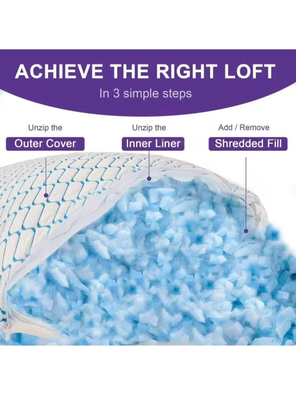 〽️Memory Foam Pillows King Size Set of 2 Cooling Adjustable Bed Pillows for Pain